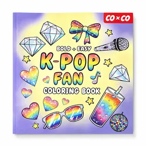 Coloring Book,K-POP fans are going crazy for it! This super cute, bold line coloring book is the stress-relieving tool for star-struck girls. It's easy to draw and doesn't strain your eyes. Perfect for giving as a gift to your best friend!  Sketchbook