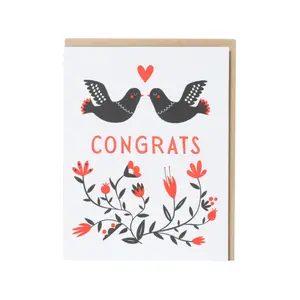 Congrats Doves Wedding Card