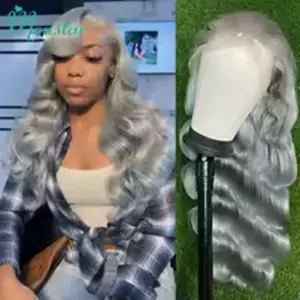 30 40 inch Silver Grey Body Wave Lace Front Wigs 613 HD Lace Frontal Wig 13x6 Raw Vietnamese Colored Human Hair Wigs for Women