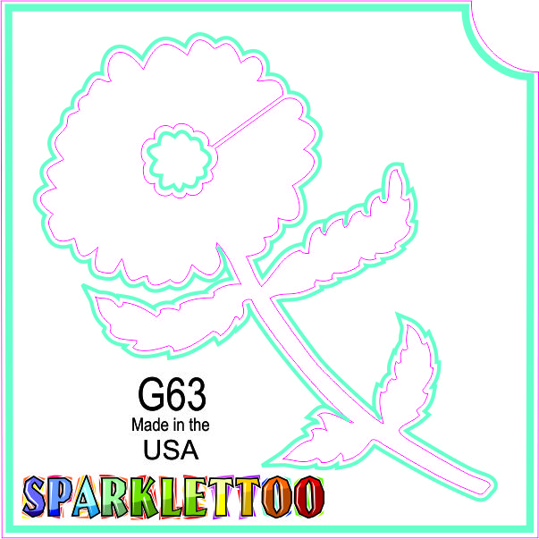 212 MAIN Ruby Red G63 3-Ply Glitter Tattoo Stencils - FDA-Compliant, Kid-Safe, Chrysanthemum Design, Pack of 100, for Men's Special Occasion Costumes & Accessories, Stencil