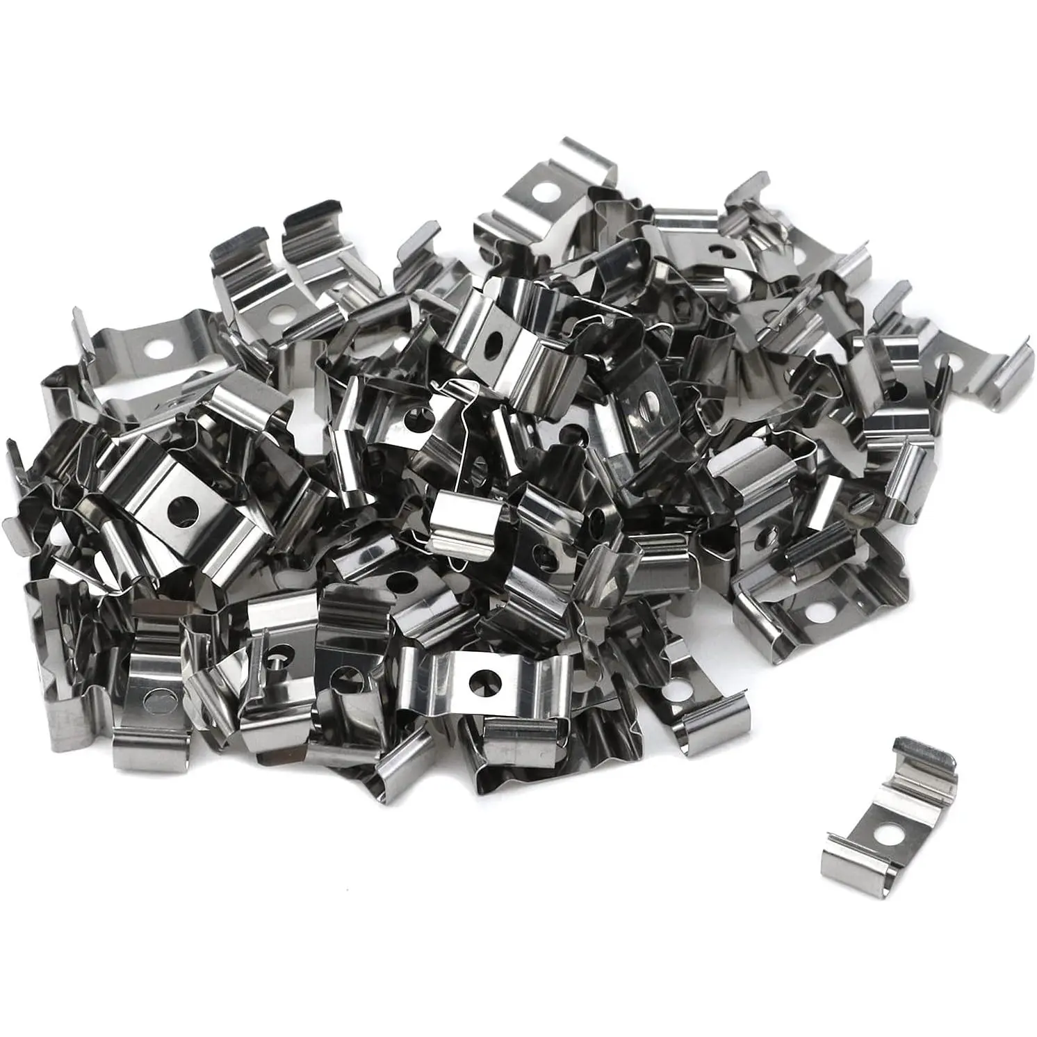 100PCS Metal Silver 0.90in Length T5 LED Light Clips, Brackets, Hangers for LED Tubes - Home & Festive Party Supplies