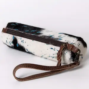 American Darling Wristlet Bag Handcrafted from Hair-On Cowhide & Genuine Leather with YKK Zipper and Wrist Strap
