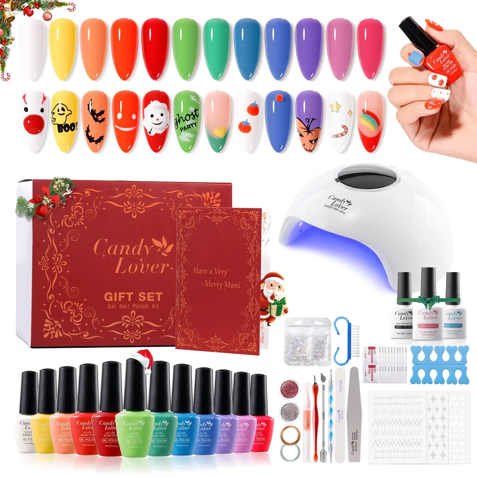 Candy Lover DreamMuse Gel Nail Polish Kit - Quick Dry Soak Off UV LED, Long-Lasting Vegan & Cruelty-Free Nail Care Set for Salon & Home Use, Gentle Winter Wonderland Collection Glossy Manicure Cuticle Care