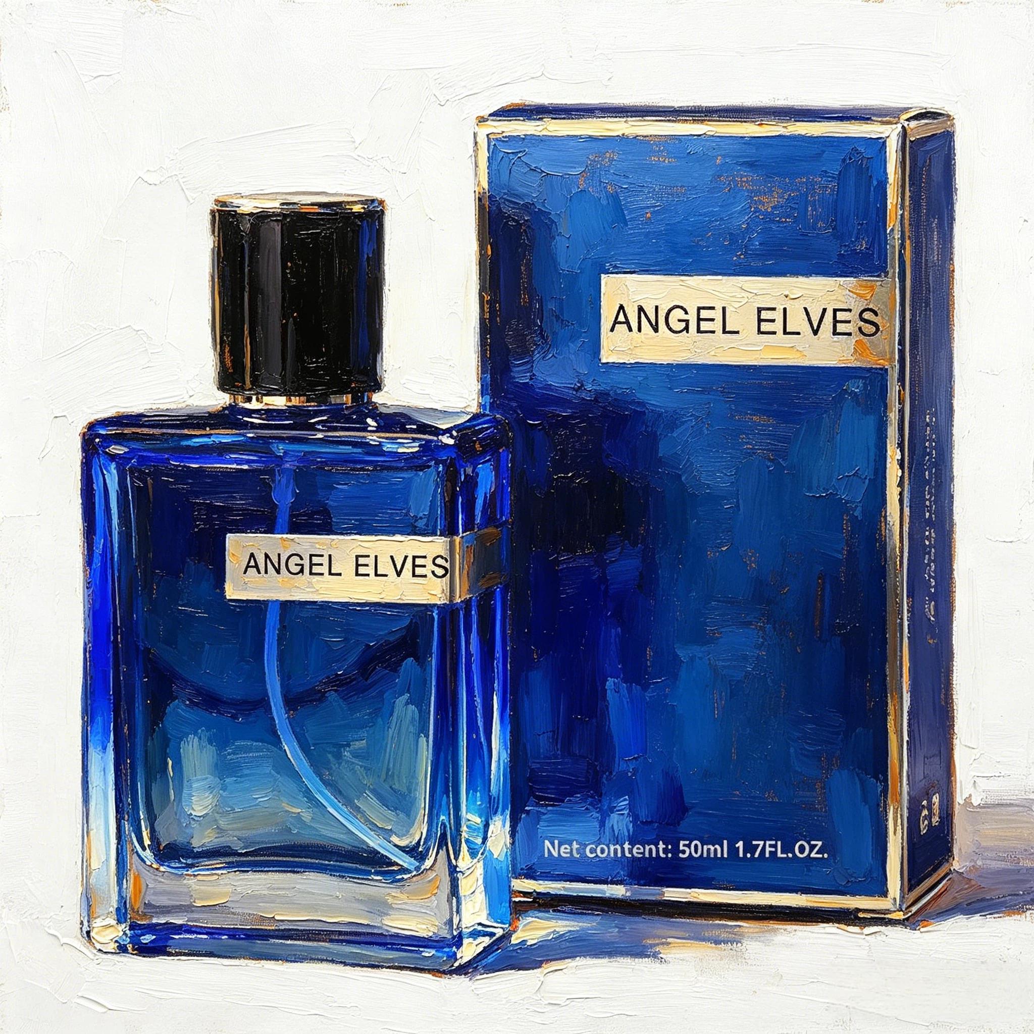 ANGEL ELVES Dark Blue Perfume | 50ml 1.7Fl.OZ | men's colognes | The freshness of the windflowers and lilacs, mingled with the floral scent of anemones and jasmine, concludes with a gentle white musk. |summer fragrance men | long lasting perfume