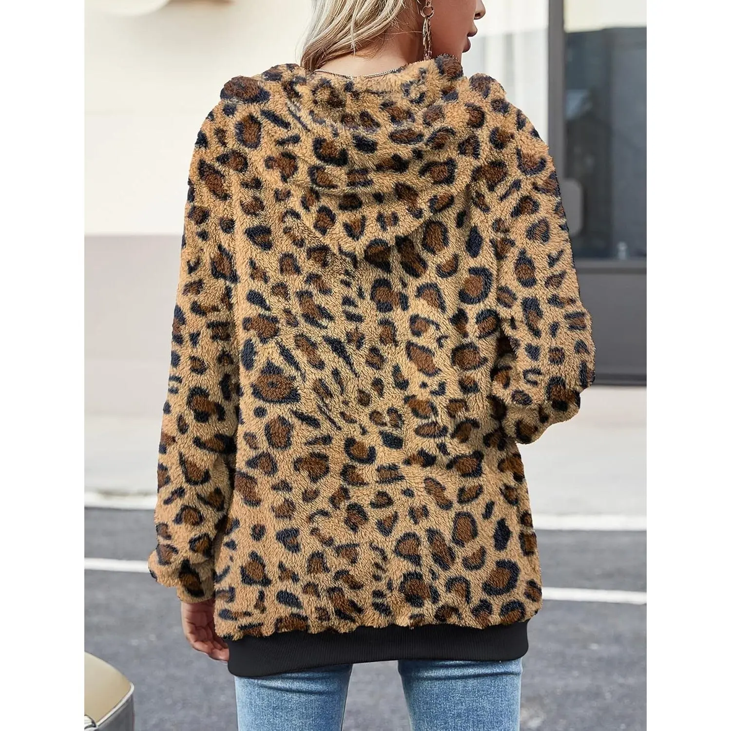 Women Casual Double Fuzzy Sweatshirt Faux Fleece Zip Pullover Hoodies Coat Outwear S-XXLGift Women Casual Double Fuzzy Sweatshirt Faux Fleece Zip Pullover Hoodies Coat Outwear S-XXLGift
