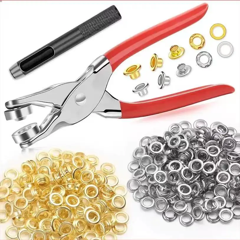 300Pcs 1/2 Inch Grommet Tool Kit, 12mm Handheld Eyelet Kit, Grommets with Hole Punch and Eyelets for Leather/Belt/Shoes/Crafts
