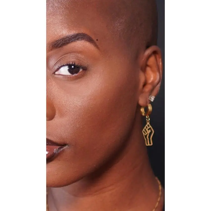 Fist Up dangle earrings