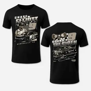 'Sound the Siren' Chase Elliott 9 T-Shirt, Sweatshirt, Hoodie, 2 Sides Design, Featuring Dawsonville GA Racing Theme, VIntage Perfect for Enthusiasts and Fans Cotton Crewneck 30C