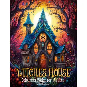 Witches House: Colouring Books for Adults - 50 Illustrations of Enchanted Cottage Paperback – August 12, 2023