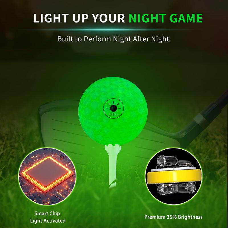Glow in The Dark Golf Balls Light up Led Golf Balls Night Golf Gift Sets for Men Kids Women 6 Pack