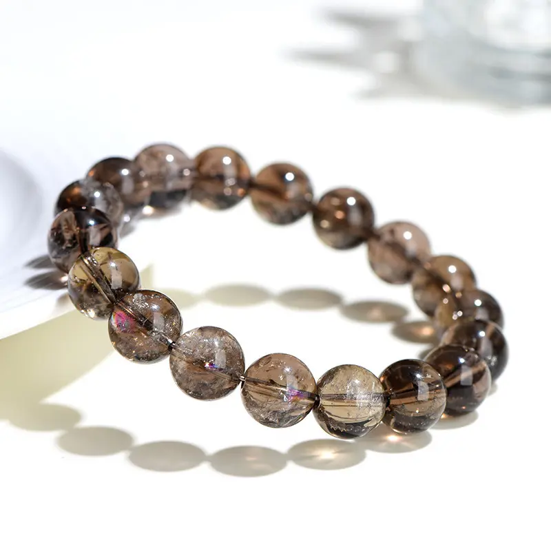 Handmade Smoky Quartz Bracelet - 4mm Natural Gemstone for Absorb Negative Energy and Promote Health - Healing Gemstone Bracelet for anxiety and mania