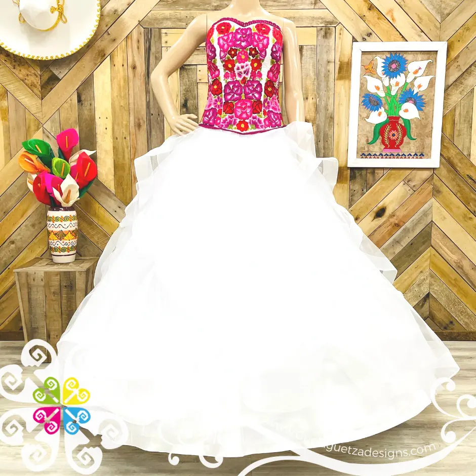 Tehuana Embroider Wedding Dress - CUSTOM ORDER