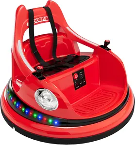 Electric Bumper Car for Kids, 12v Ride on Toddler Bumping Car w/Remote Control, LED Lights & 360 Degree Spin, ASTM Certified-red