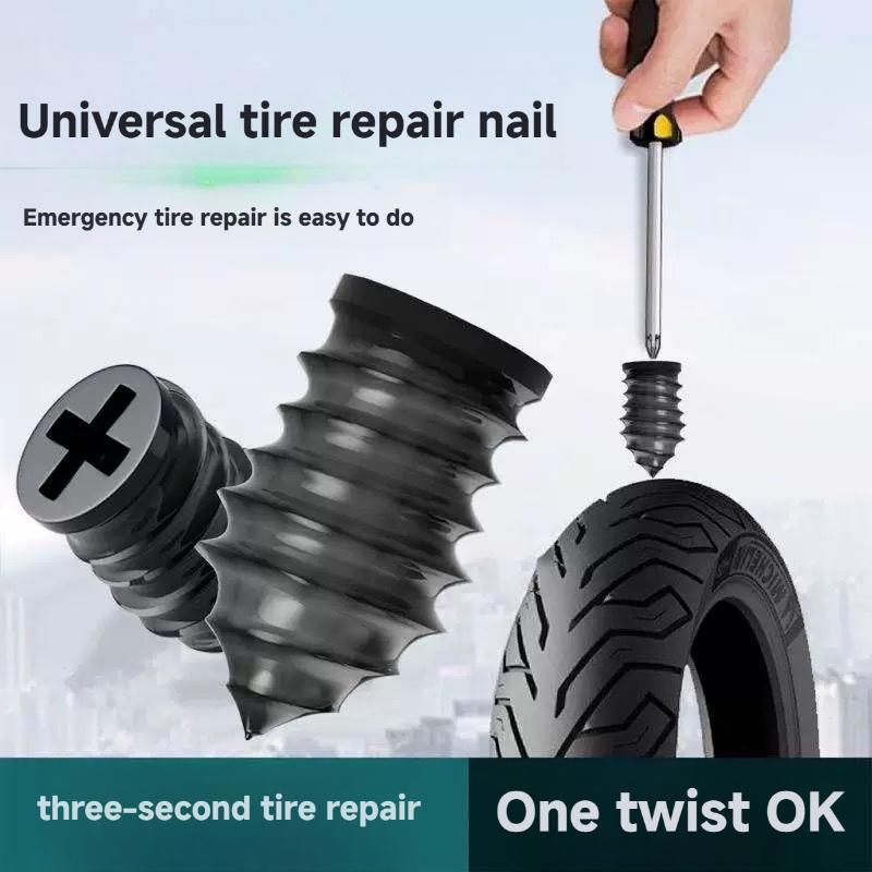 60PCS Tire Repair Screw Plugs Kit – Self-Tapping Rubber Nails for Tubeless Tires, Emergency Fix for Car Truck Motorcycle