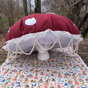 Mushroom hat Burgundy-maroon colored