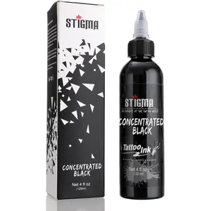 STIGMA Tattoo Ink Black 4 OZ 120ml Lining, USA Standard Tattoo Pigment Concentrated Color Evenly Vibrant and Bright