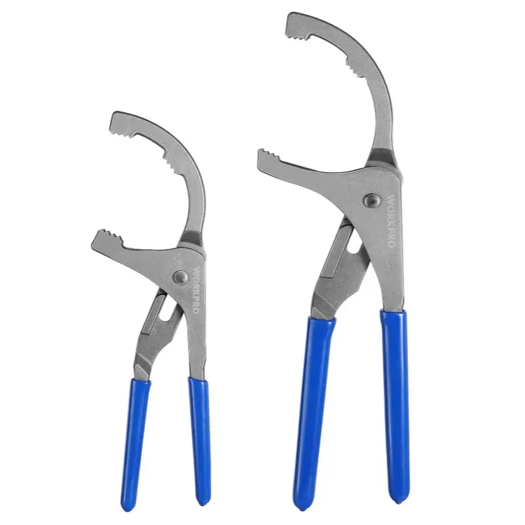 #backtoschool WORKPRO Oil Filter Wrench Set, 9" & 12" Adjustable Oil Filter Removal Pliers Tools, Ideal for Engine Filters, Cars, and Trucks, 2-piece