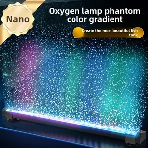 Nano Oxygen Lamp Phantom Color Gradient Aquarium Fish Tank LED Bubble Light Submersible Landscape Lighting for Stunning Fish Tank