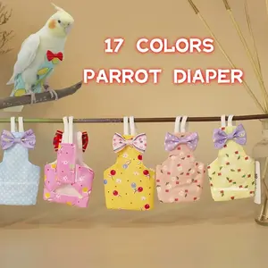 Parrot Diaper Flight Suit – Washable Bird Nappy with Bowtie for Parakeets, Cockatiels & Pigeons