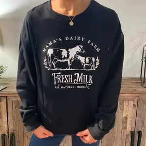 Giftifymama Mama's Dairy Farm Breastfeeding Crewneck Sweatshirt Nursing Shirt Long Sleeves Hoodie Breastfeeding Top Sweatshirt nursing shirt breastfeeding sweatshirt new mom Maternity Clothes Casual Cotton
