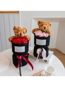 Teddy Bear Bouquet - Valentine's Day Gift for Girlfriend, Instagram-Style Plush Toy Flower Arrangement, Graduation Gift