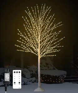 6FT Lighted Birch Tree, Birch Tree with 880 LED Lights, 8 Twinkling Modes and Timer, Dimmable, Twinkle Christmas Tree for Indoor Outdoor  Party Garden Wedding Decorations