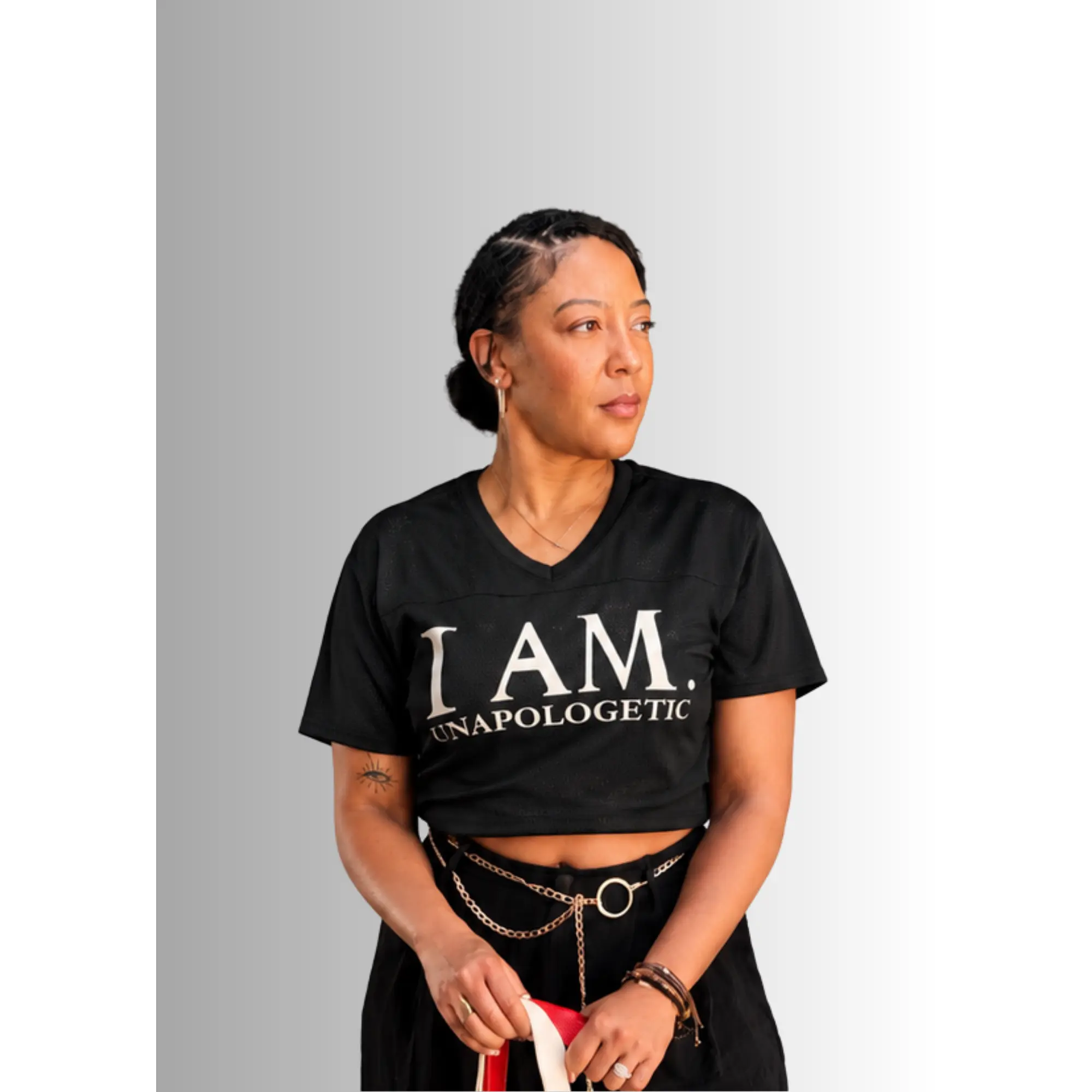 I AM. Unapologetic Mesh Crop Top