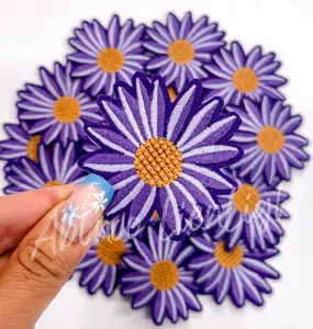 Purple Daisy Embroidery Patch Purple Daisy Embroidery Patch