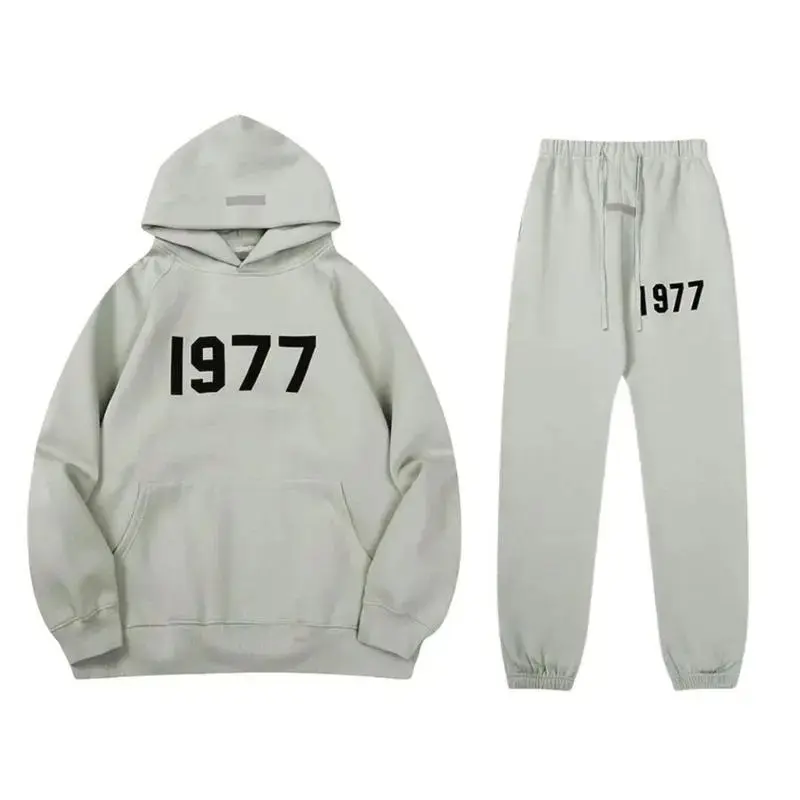 Matching 1977 Essential Hoodie & Joggers Set – Cozy Pullover Couple Outfit, Streetwear Gift Idea 2025