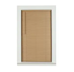 Khaki 1 Cordless Vinyl Room Darkening Mini Blinds 31W x 72L, Suitable for Room Darkening, Versatile Design