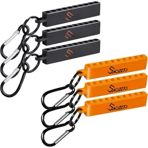 6 count(3PCS Black+3PCS Orange)10-Hole  Bit Holder with Carabiner,1/4" Hex Drill Storage Organizer,for  1/4" Hex Shank Bit & Drill Storage Case