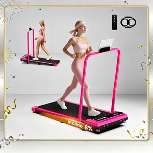 Foldable Walking Pad Treadmill with 8% Incline, Remote Control, LED Display, and Wheels for Home & Office Fitness Workouts