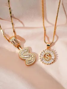 Women Jewelry Set Necklace Pendant Letter Design Alloy Material Casual Daily Wear Gift for Sisters Girls Women Cuban Link Necklace
