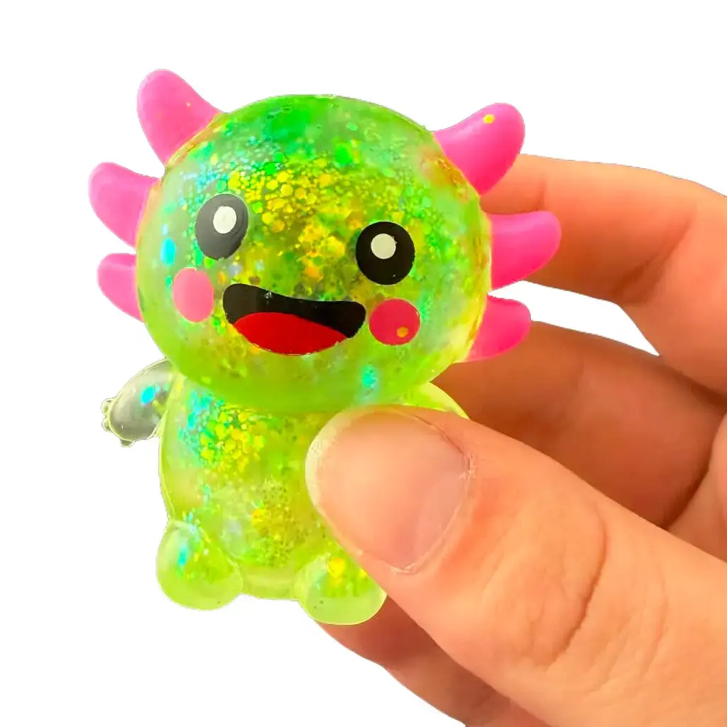 Mini Glitter Axolotl Sugar Squisher