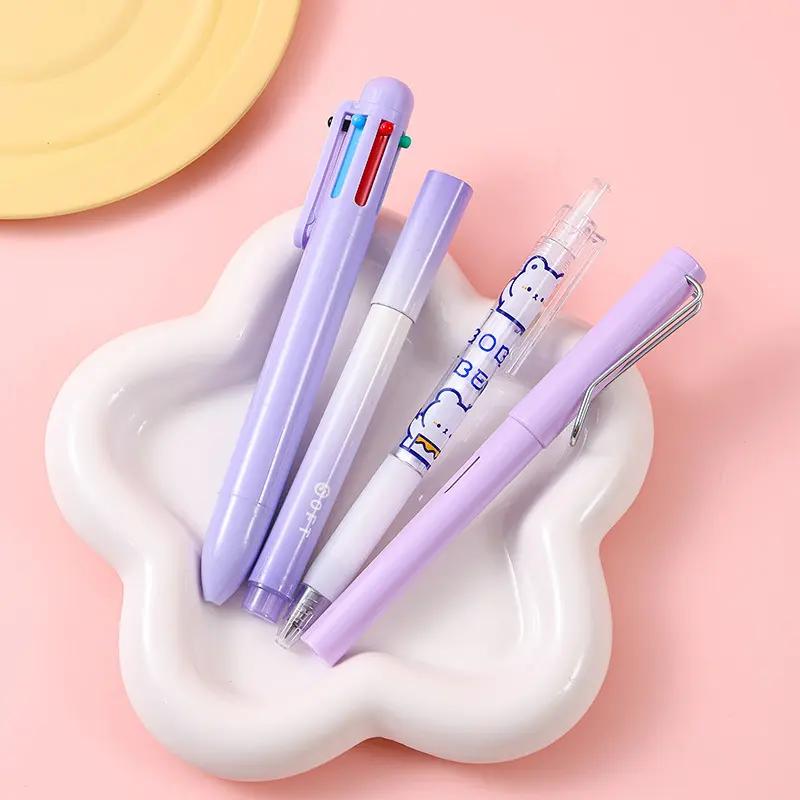 7 Pcs Cute Stationery Set Kawaii School Supplies Office Supplies Including Ballpoint Pens Pencil Sharpener Highlighter Correction Tape Ruler Utility Knife