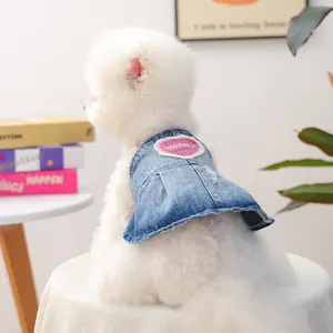 Honey Heart Denim Skirt Pet Dog Autumn New Cute Dress Teddy Bichon Pomeranian Chihuahua Poodle Small Dog Clothes Puppy Clothes