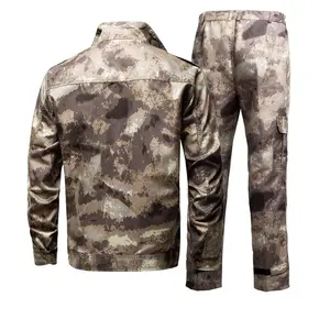 Men's Tactical Uniform, 2-Piece Pixelated Camouflage Ripstop Fabric Combat Suit with Multi-Pocket Utility Design for Airsoft & Workwear