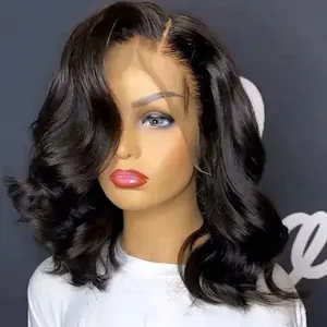 Uniky Hair Body Wave Lace Wigs For Women 100% Human Hair Wigs T Part Transparent Lace Wig Pre Plucked Bleached Knots Natural Hair Line Glueless Wigs Wavy Hair Lace Frontal Wig