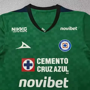 Cruz Azul Men's Short Sleeve Jersey - Green Cross Design & Team Identity | Perfect for Match Days!