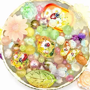 Love Bug NEW) Colorful Resin and Acrylic Beads & Charms Mix for DIY Beaded Pens Keychains Phone Chains Sun Catcher Car Hanger and Other DIY Jewelry Accessories Crafts or Projects