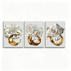 3-Piece  Floral Canvas Wall Art, Modern Flower Prints for Living Room, Bedroom & Office Home Décor poster decor