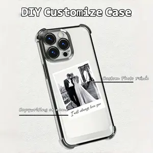 Custom Photo Phone Case – Please Send Image After Purchase.Personalized DIY Phone Cover: 1pc of Thickened Electroplated TPU, Featuring 4-Corner Anti-Fall Design,  And One-Of-A-Kind. Great Custom Gifts for Him/Her