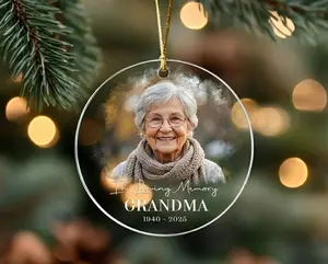 Personalized Memorial Photo Ornament – In Loving Memory Remembrance Keepsake