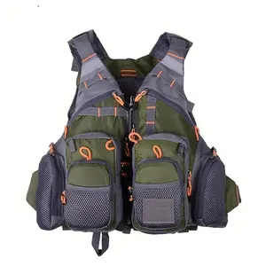 Adjustable Fishing Buoyancy Vest - Multi-Pocket, Breathable Mesh Design with Secure Zippered Compartments and Adjustable Straps for Fly, Bass, and Outdoor Fishing Activities, Fishing Gear