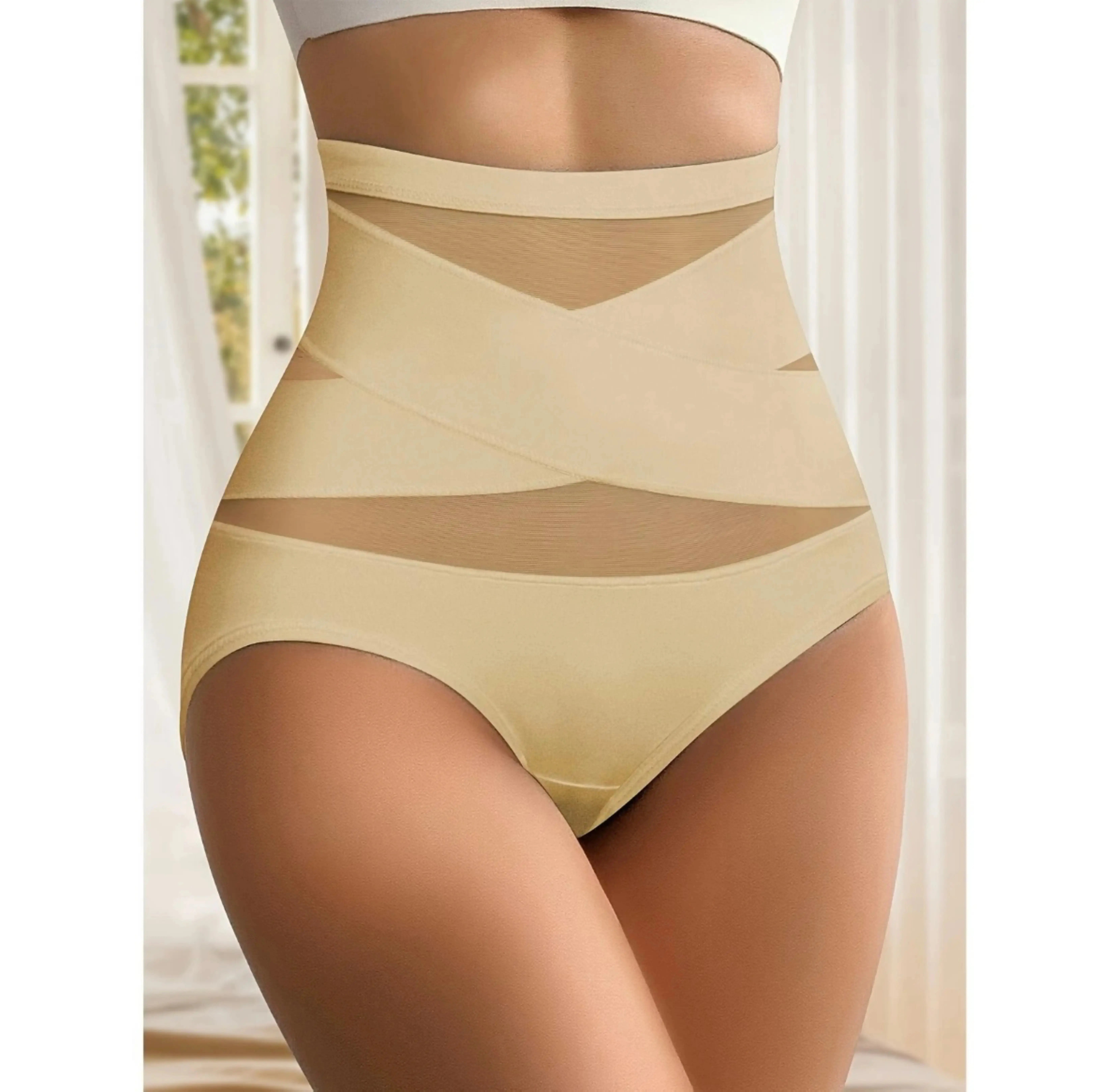 Women's Sheer Sexy HighFathersDavGift WaistShapewear Panty ,Burr basketsShaper Firm Control Stomach Girdle CompressionSexy Comfort Simple Minimalist Piece Style Plus Size High-Waisted Cotton Underwear letter print brief Cotton Women's Panties Pack