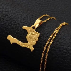 Haiti Map Necklace - Pendant Jewelry Charm