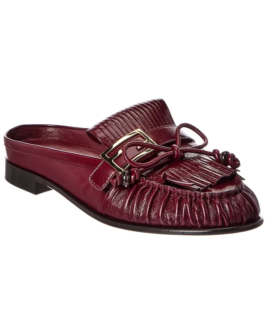 FENDI Baguette Leather Mule