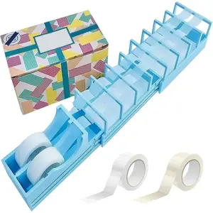 1pc Quick tape dispenser, suitable for handicrafts and gift packaging, can dispense 18 tapes in a few seconds. No blade design, compact and durable, suitable for standard tape, and double-sided tape.
