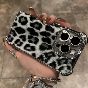 Leopard Print Phone Cases for iPhone 17 16 15 14 13 12 11 PRO MAX PLUS AIR and XR XS MAX 7 8 Plus Series, Soft and Shockproof Transparent Back Cover