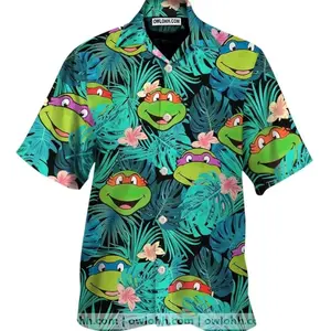 Ninja Turtles Tropical Tropical Hawaiian Shirt, Ninja Turtles Tropical Short Sleeve Button Down Shirt, Aloha Summer Beach Shirt